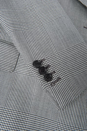 Prince of Wales double-breasted suit with ticket pocket - Black and white
