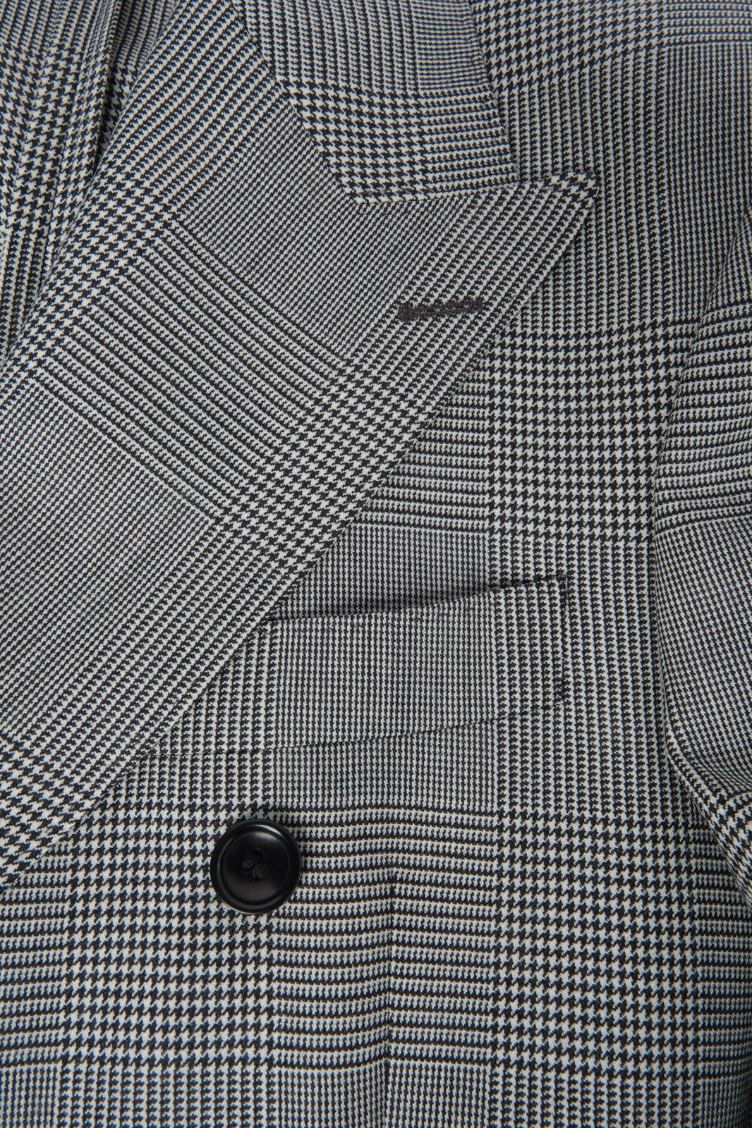 Prince of Wales double-breasted suit with ticket pocket - Black and white