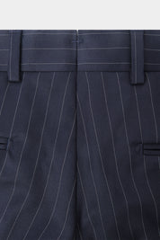 Double-breasted suit - Navy with gray stripe