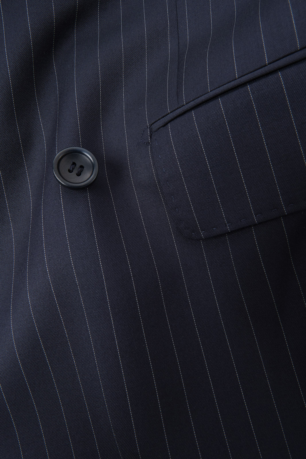 Double-breasted suit - Navy with gray stripe