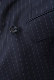 Double-breasted suit - Navy with gray stripe