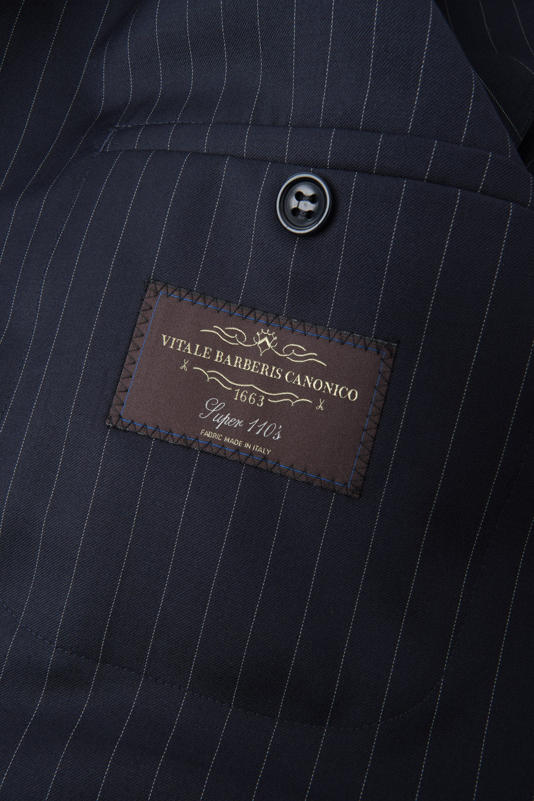 Double-breasted suit - Navy with gray stripe