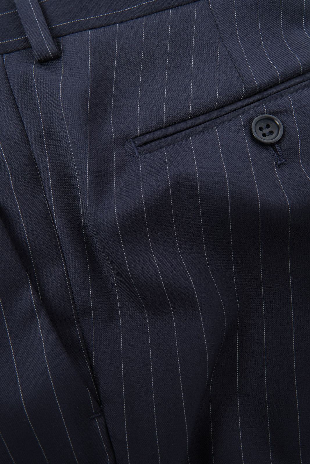 Double-breasted suit - Navy with gray stripe