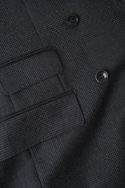 Prince of Wales double-breasted suit with ticket pocket - Anthracite Grey