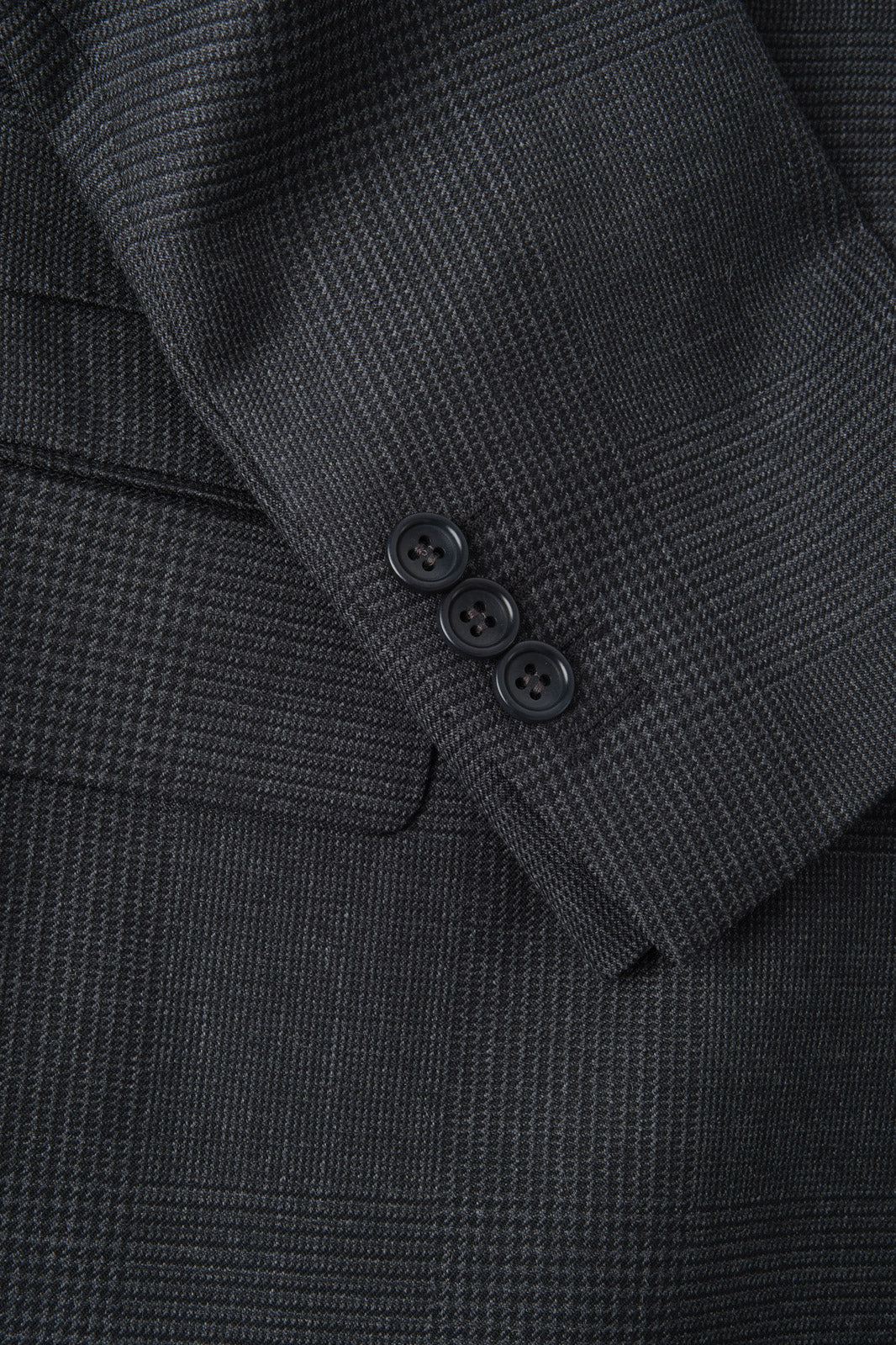 Prince of Wales double-breasted suit with ticket pocket - Anthracite Grey