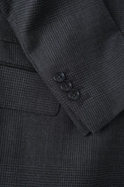 Prince of Wales double-breasted suit with ticket pocket - Anthracite Grey