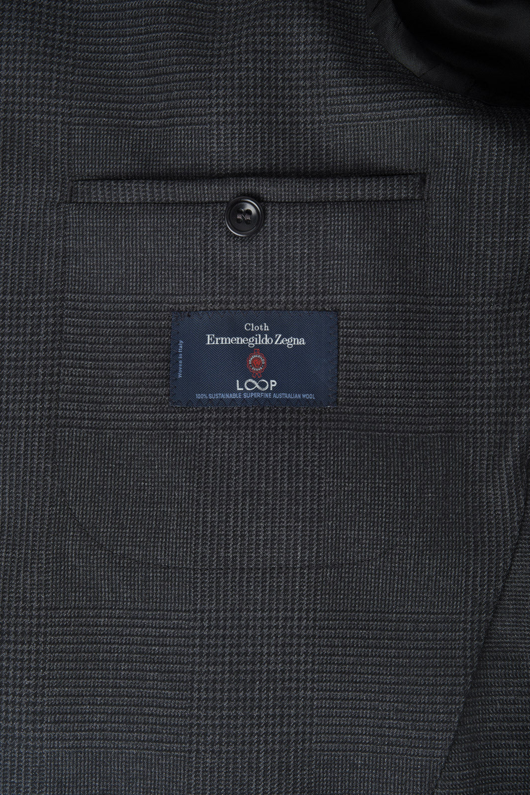 Prince of Wales double-breasted suit with ticket pocket - Anthracite Grey