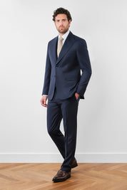 3 Piece Suit with Pinstripe Arrow Lapels - Navy