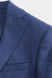 Linen jacket with patch pocket - Navy