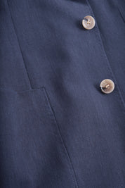 Linen patch pocket suit - Navy