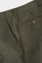 Linen patch pocket suit - Khaki