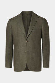Linen patch pocket suit - Khaki