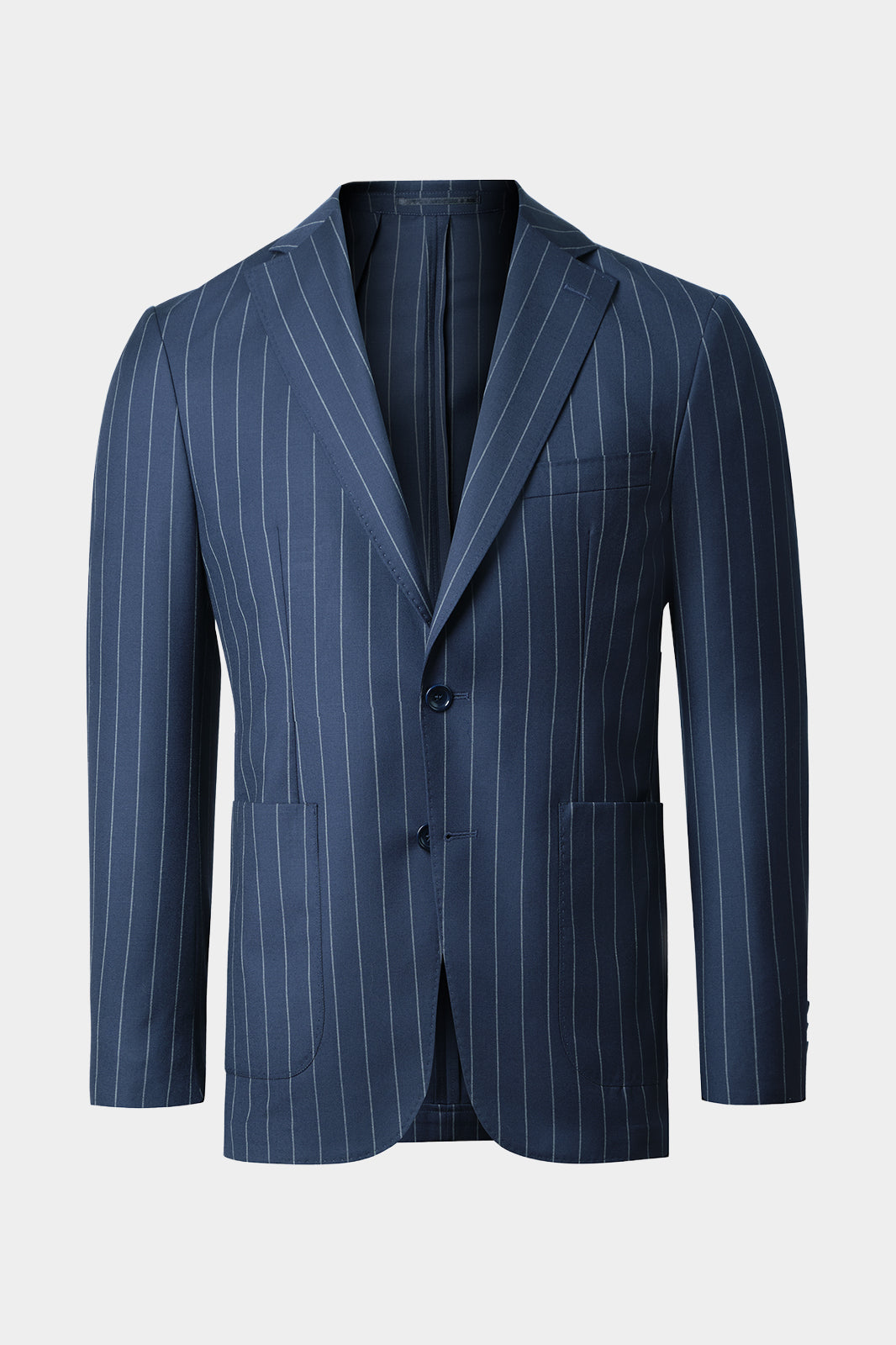 Patch pocket suit - Navy striped