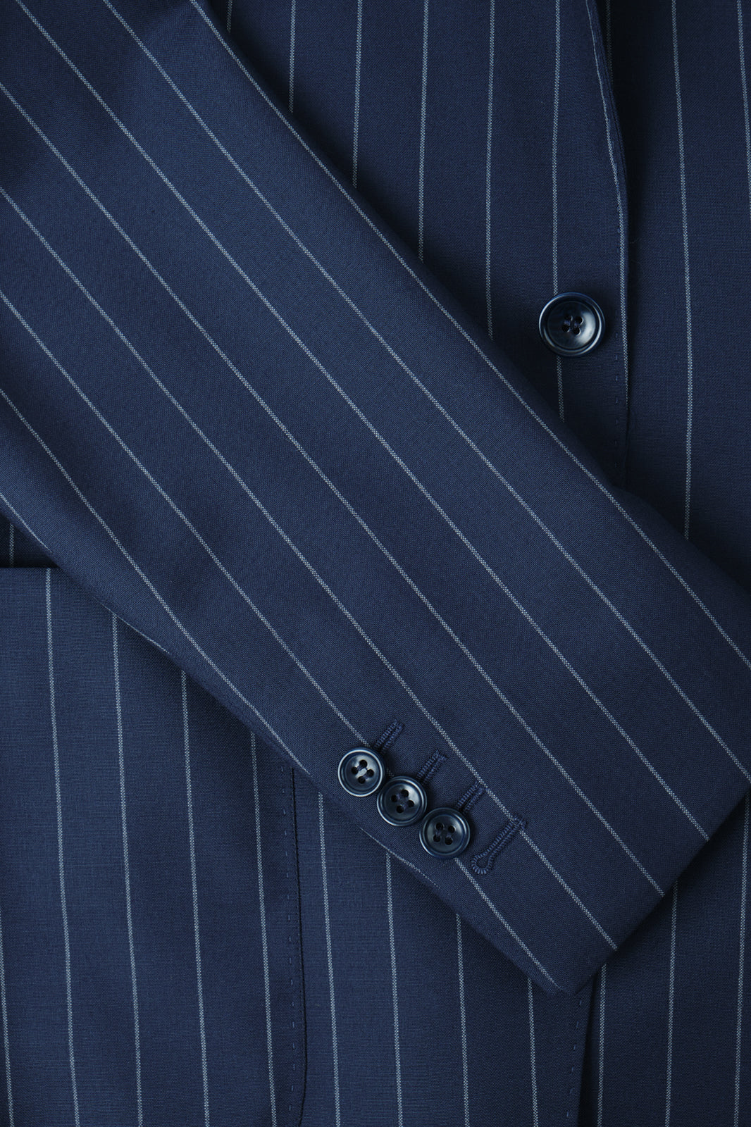 Patch pocket suit - Navy striped