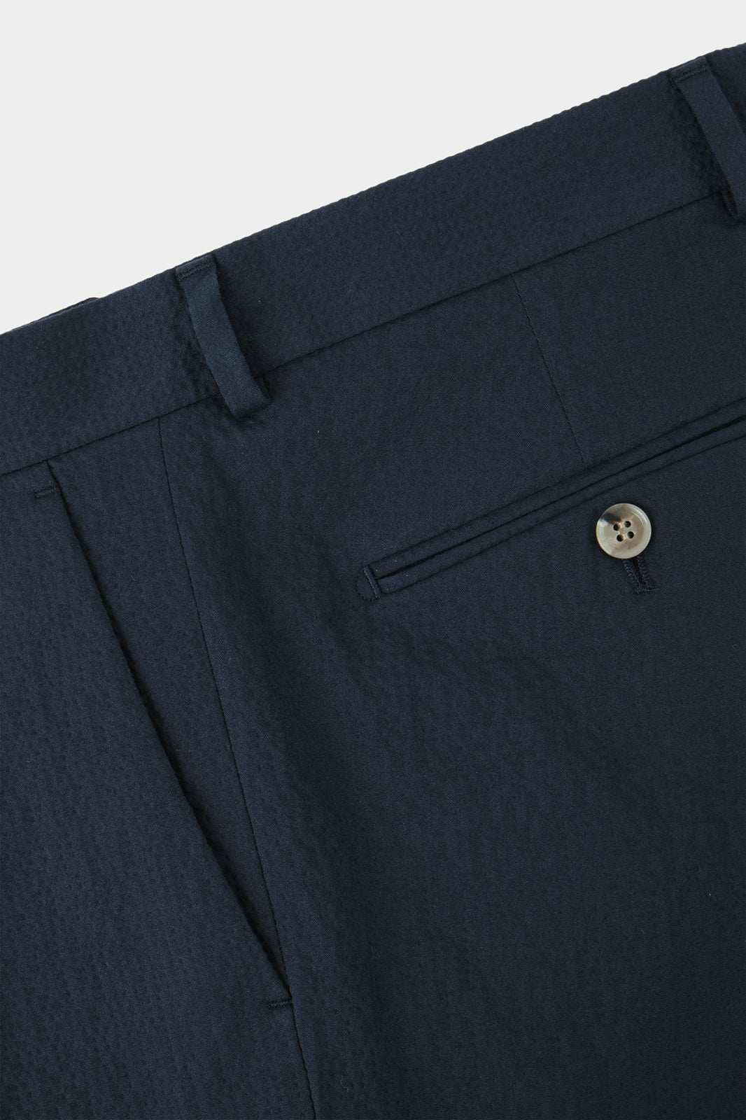 Seersucker suit with patch pocket and horn buttoning - Navy