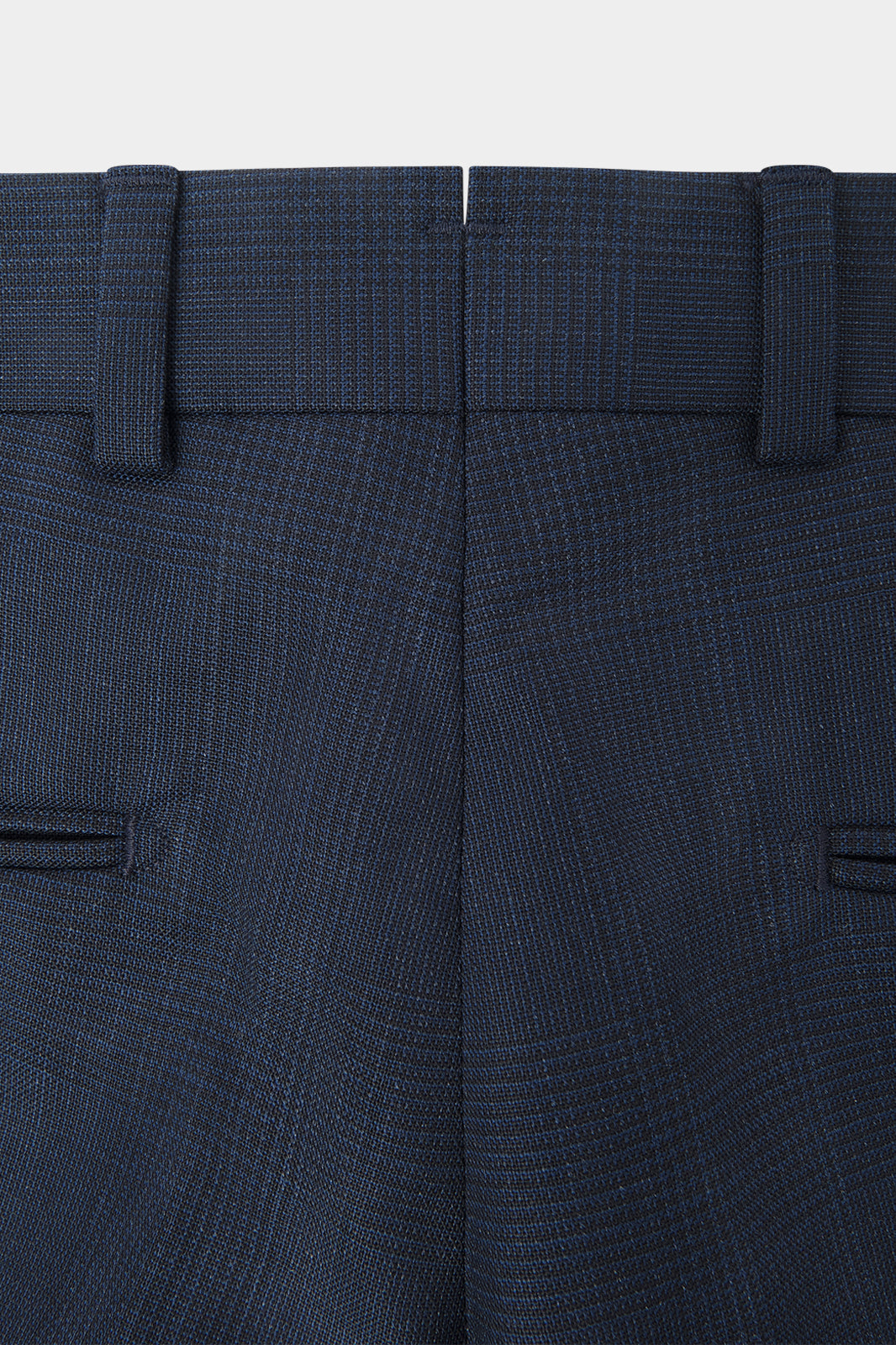 Prince of Wales Check Suit with Flap Pockets - Navy