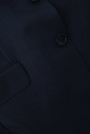Prince of Wales Check Suit with Flap Pockets - Navy