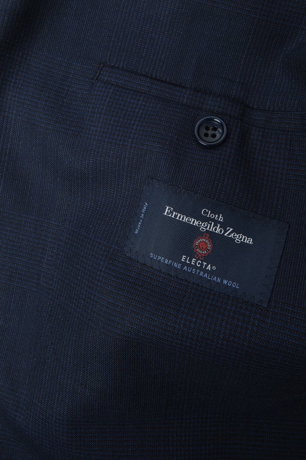 Prince of Wales Check Suit with Flap Pockets - Navy