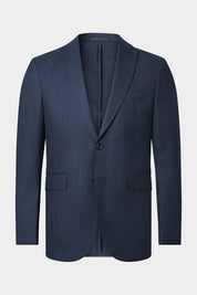 Prince of Wales Check Suit with Flap Pockets - Navy