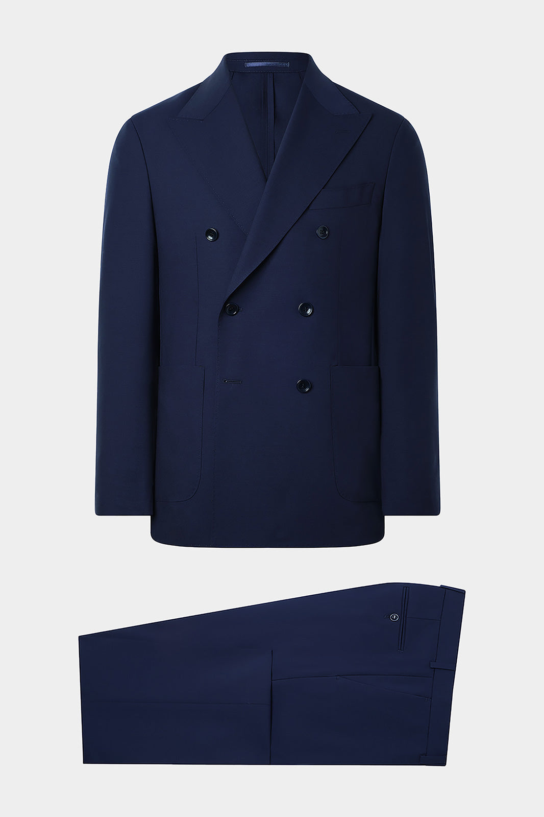 Ce costume croisé en laine est l'incarnation de l'élégance intemporelle. Sa coupe ajustée et sa fermeture à double boutonnage apportent une touche de sophistication à votre silhouette.