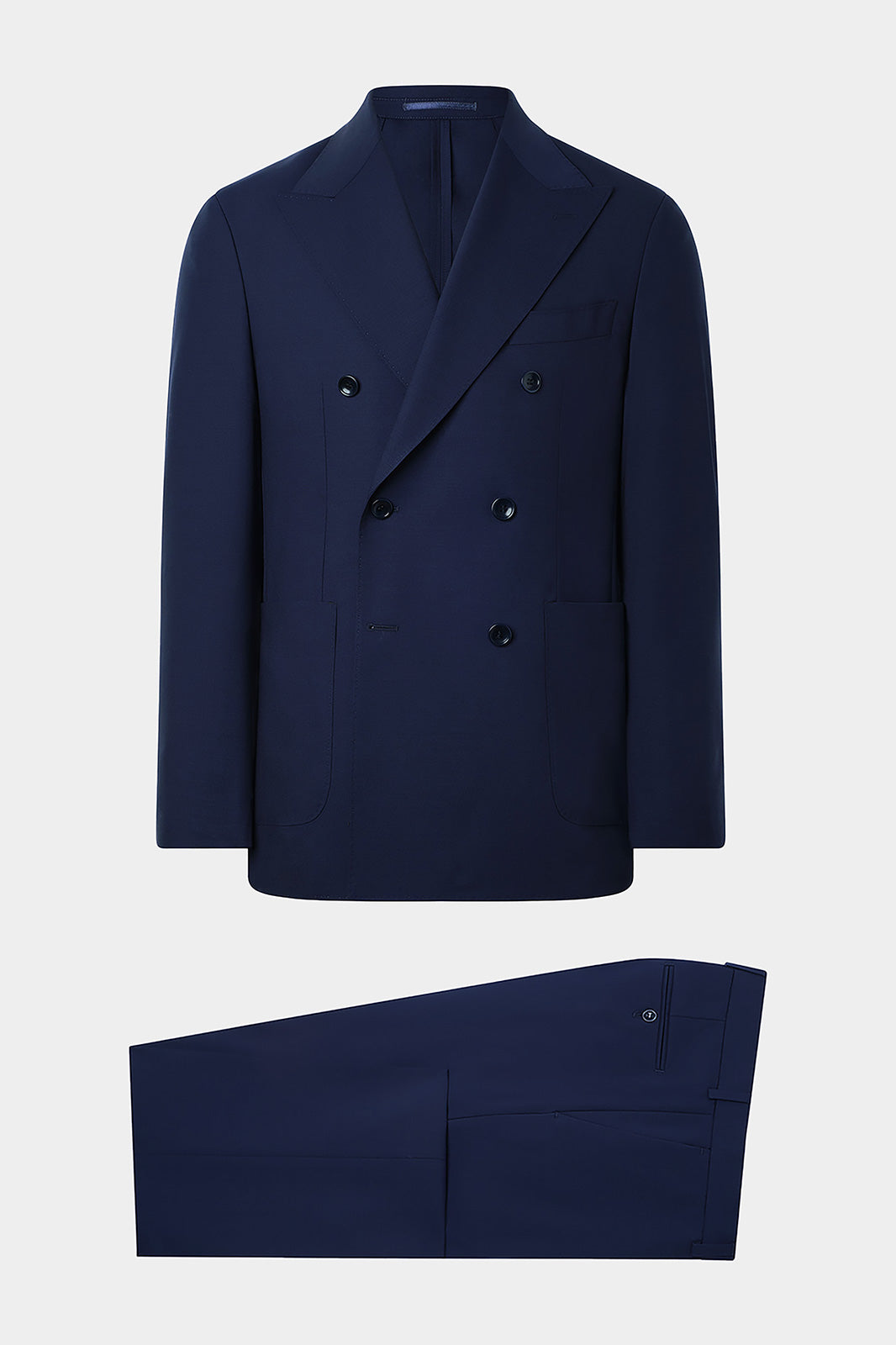 Ce costume croisé en laine est l'incarnation de l'élégance intemporelle. Sa coupe ajustée et sa fermeture à double boutonnage apportent une touche de sophistication à votre silhouette.