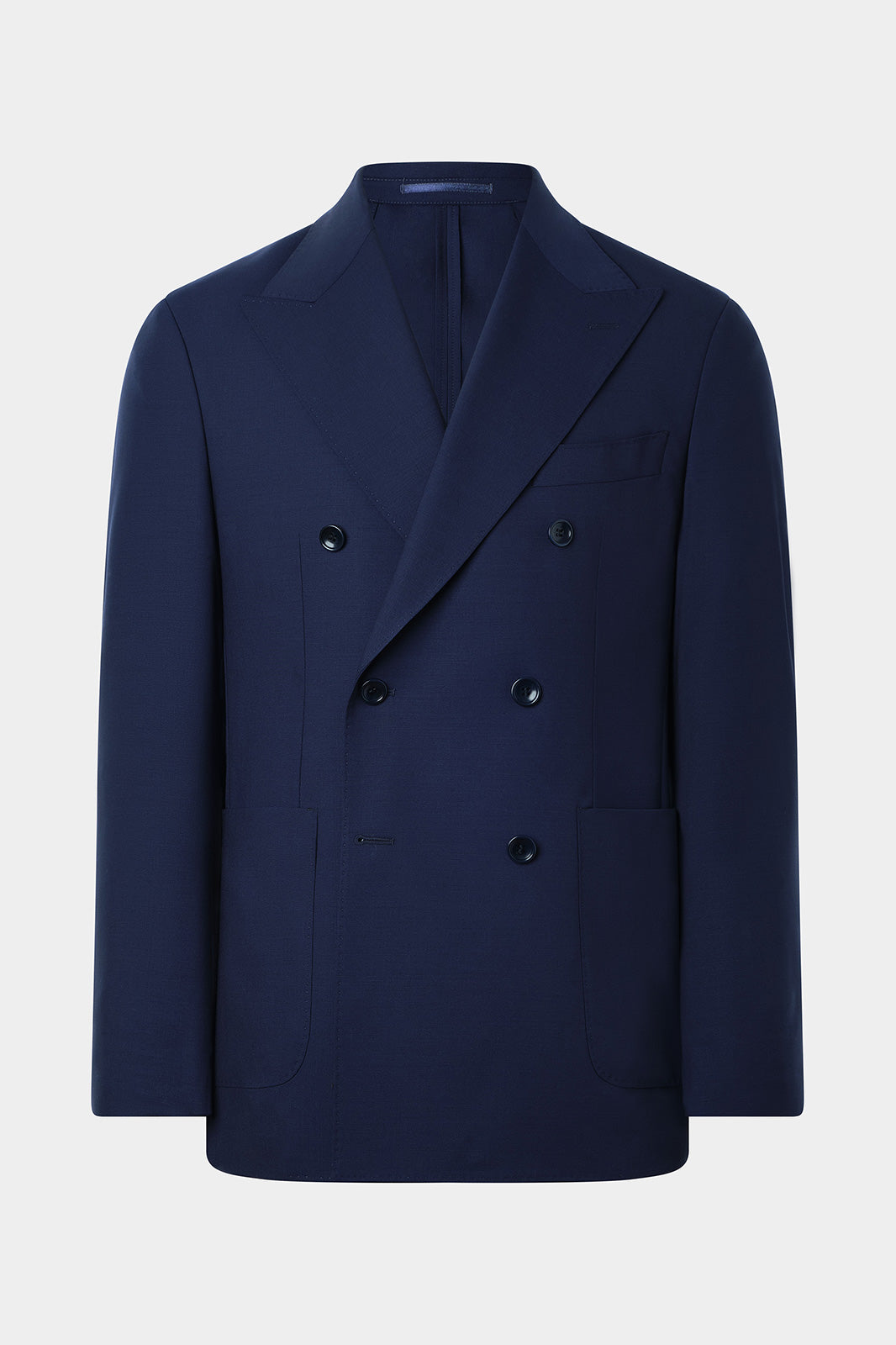 Double-breasted suit with patch pocket - Blue