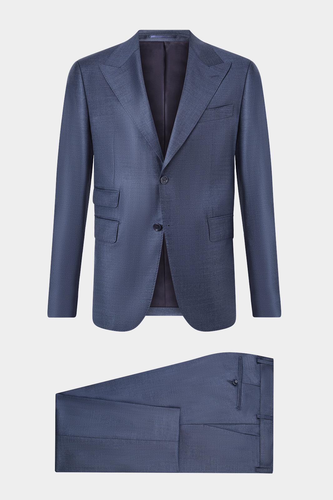 Arrow lapel suit with ticket pocket - Greyish blue
