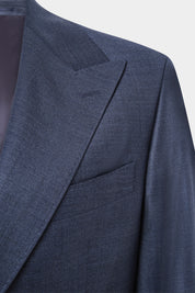 Arrow lapel suit with ticket pocket - Greyish blue