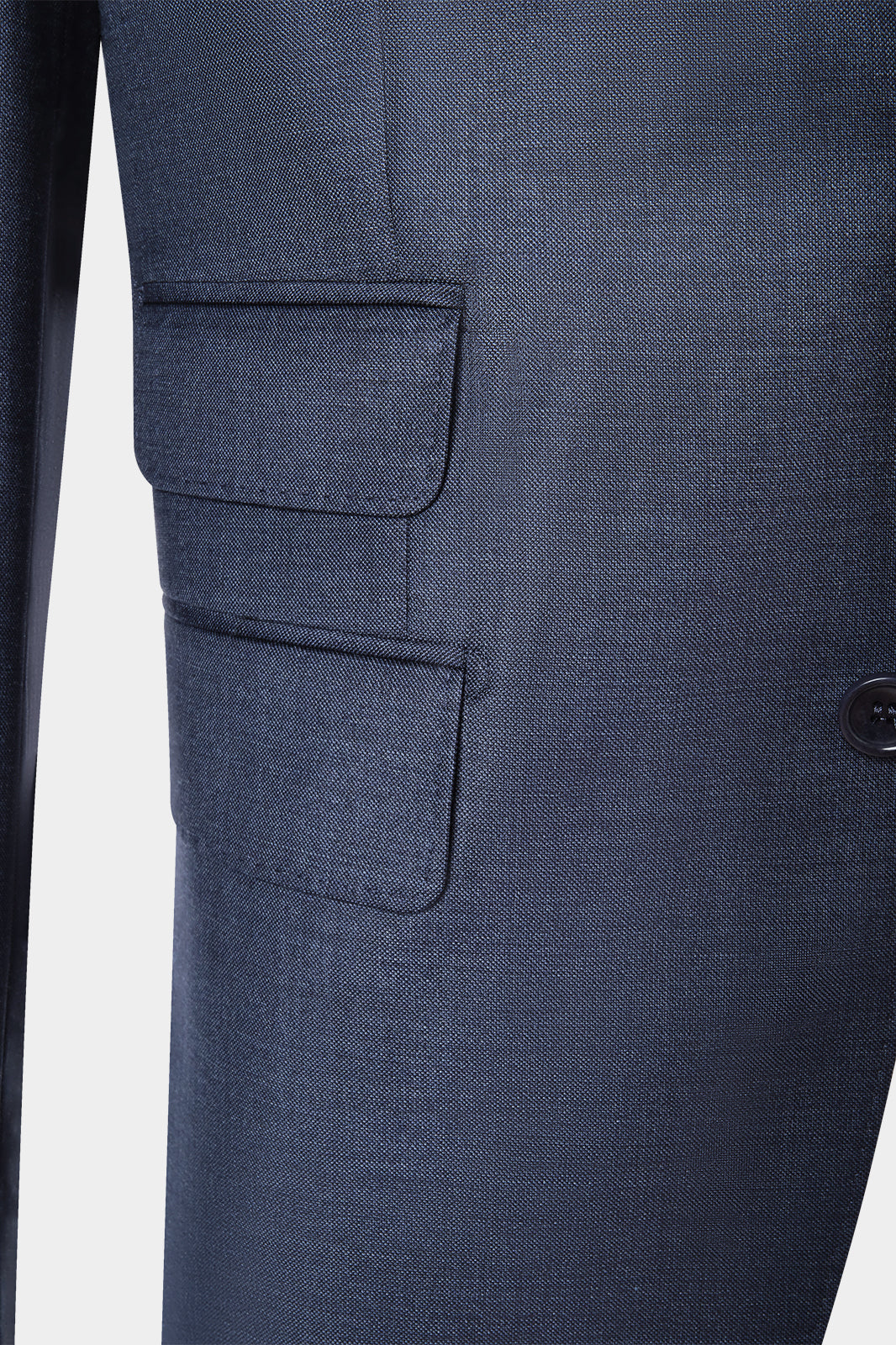 Arrow lapel suit with ticket pocket - Greyish blue