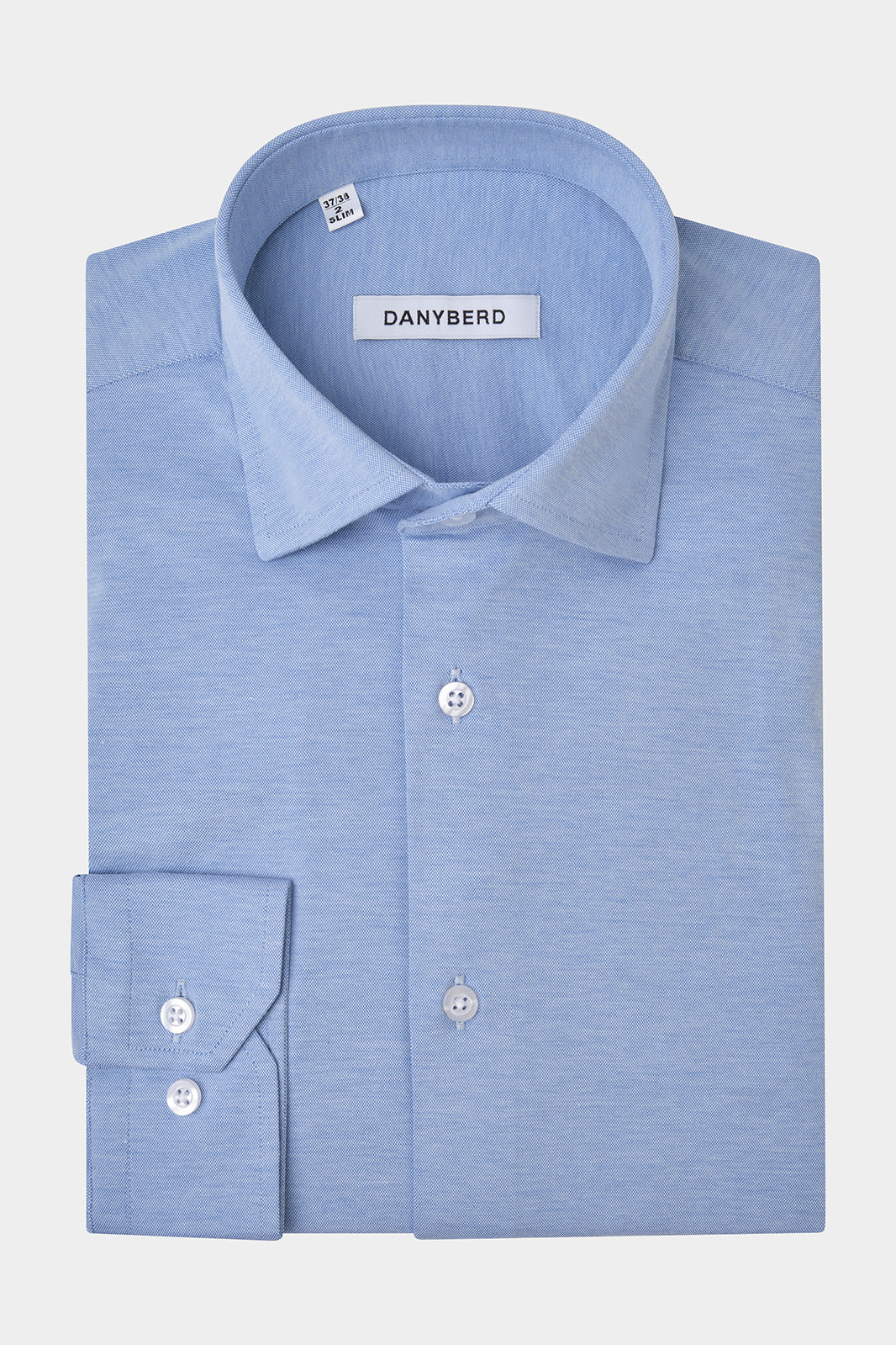 Vue sur fond blanc d'une chemise en jersey de coton bi-strectch
