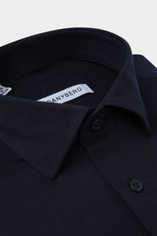 French collar cotton jersey shirt - Navy