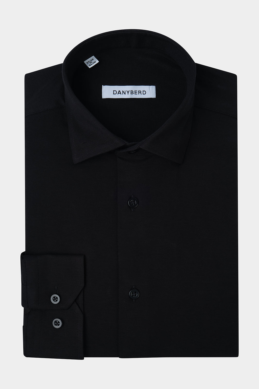 French collar cotton jersey shirt - Black