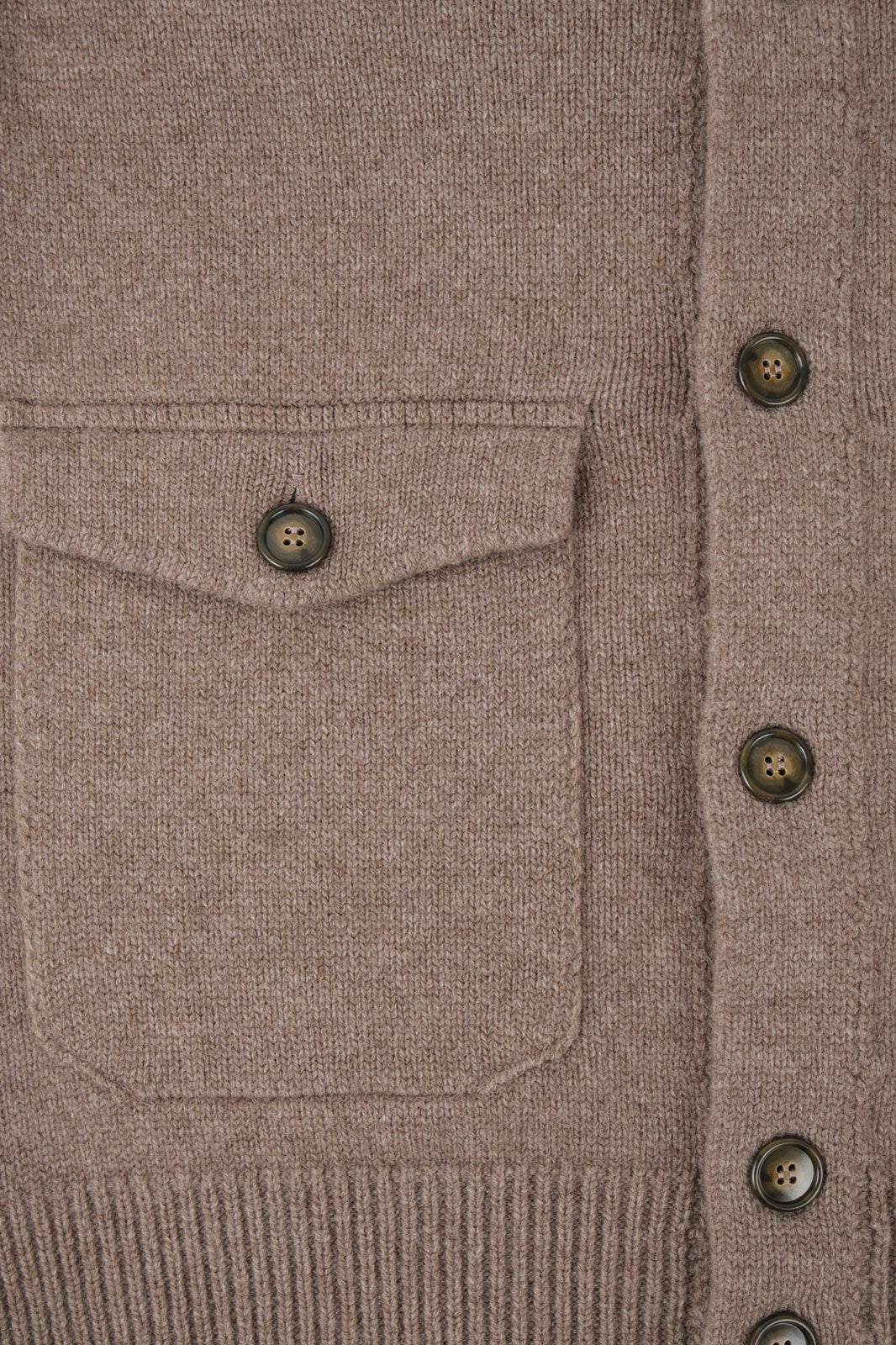 Gilet grosse maille à poche - Taupe