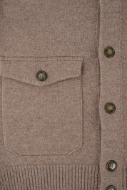 Gilet grosse maille à poche - Taupe