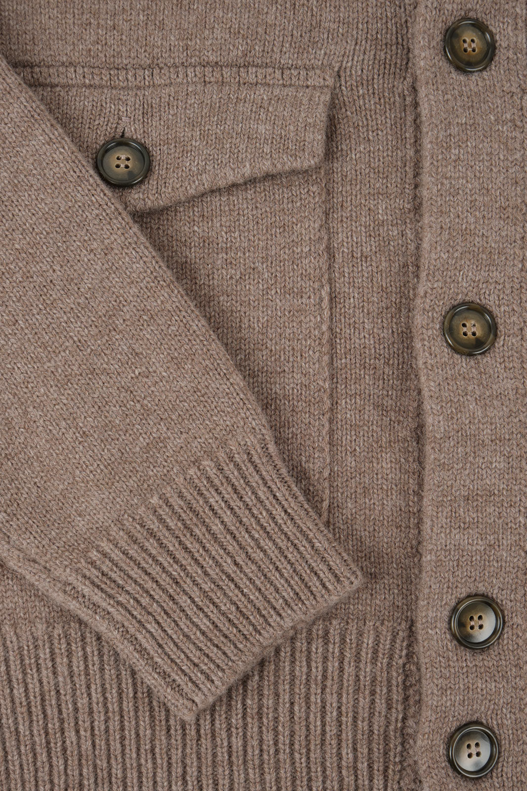 Gilet grosse maille à poche - Taupe