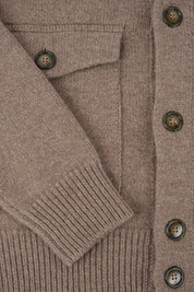 Gilet grosse maille à poche - Taupe