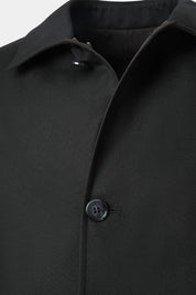 Reversible bi-material raincoat - Black