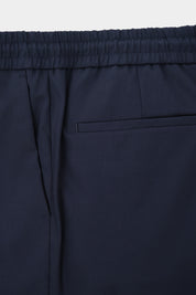 Pantalon jogpant en laine stretch -  Bleu marine