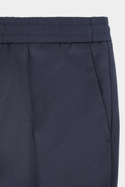 Stretch wool jog pants - Navy