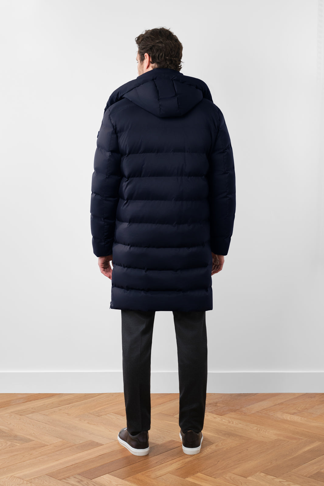 Long down jacket - Navy