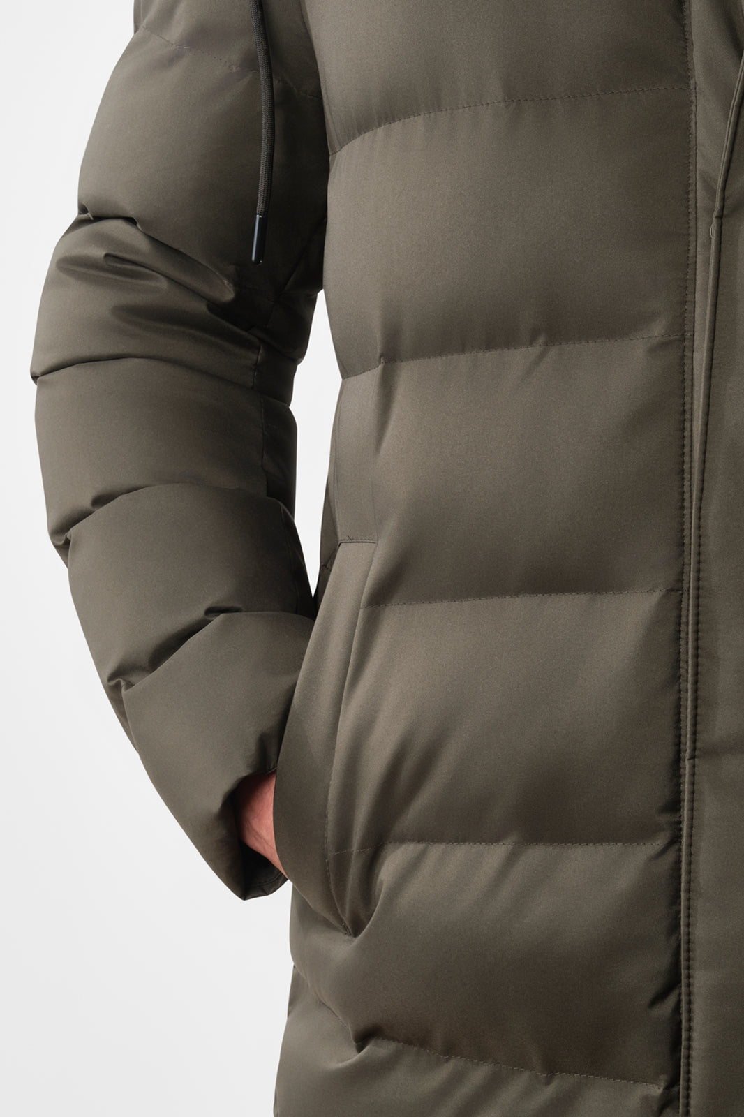 Long down jacket - Khaki