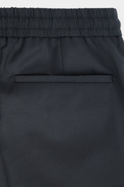 Stretch wool jog pants - Black