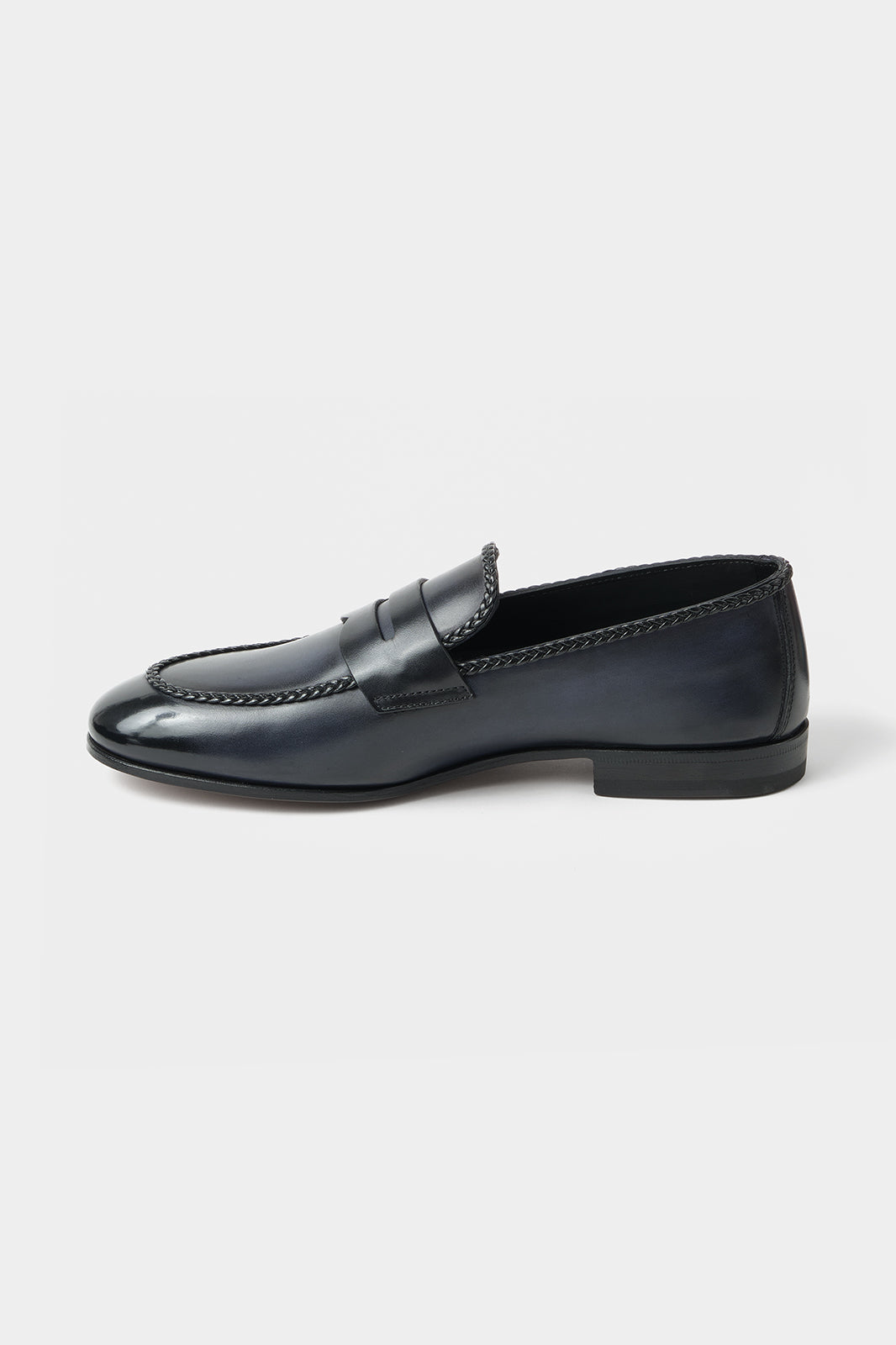 Leather Moccasins - Dark Navy