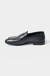 Leather Moccasins - Dark Navy