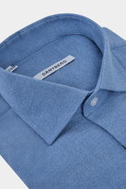 French collar shirt with flap chest pocket - Intense blue