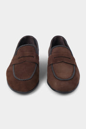 Penny Loafer Leather Moccasins - Brown