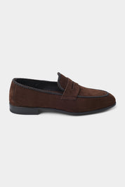 Penny Loafer Leather Moccasins - Brown