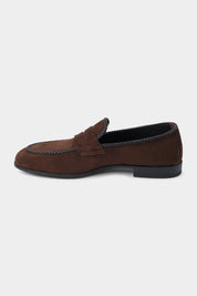 Penny Loafer Leather Moccasins - Brown