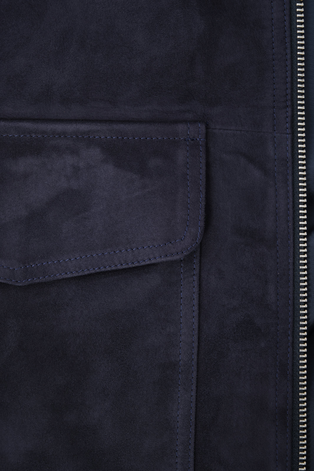 Zipped leather jacket - Navy