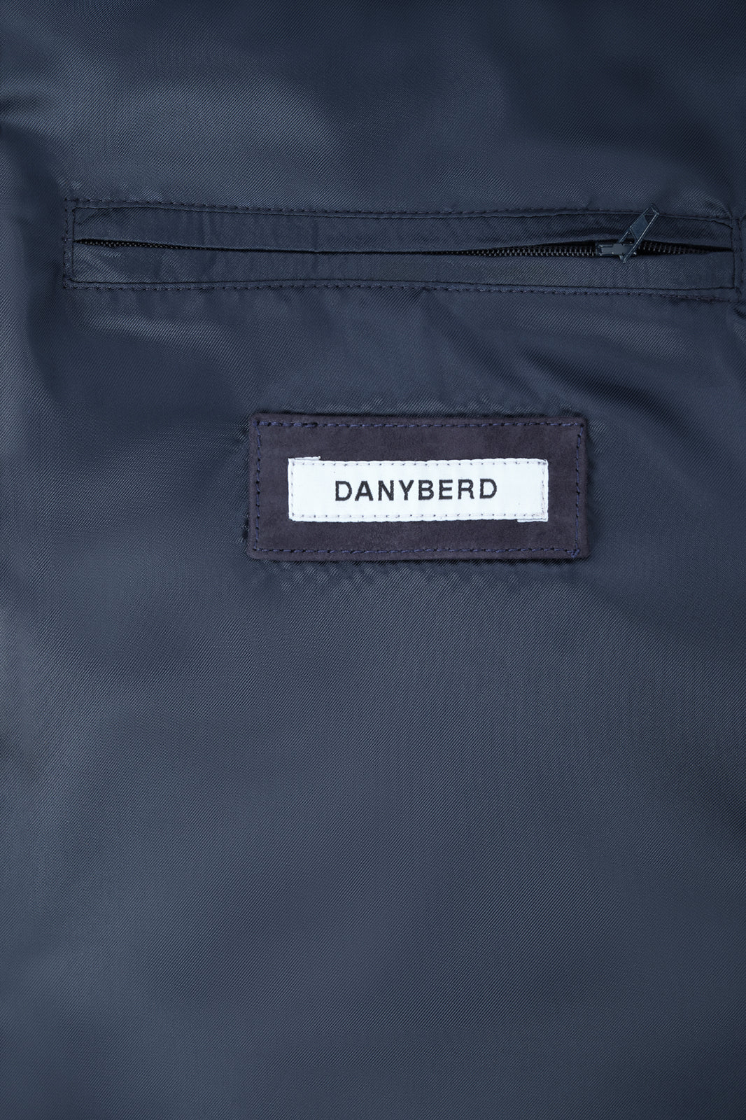 Zipped leather jacket - Navy